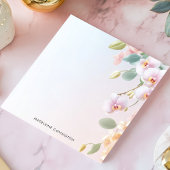 ピンクエレガントの蘭のカスケーキパーソナライズされたング名 ノートパッド