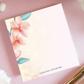 ピンクエレガントの蘭の花のパーソナライズされた名前 ノートパッド