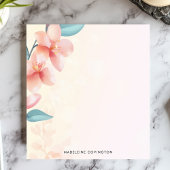 ピンクエレガントの蘭の花のパーソナライズされた名前 ノートパッド