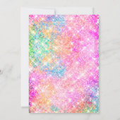 ピンクエレガントの虹色の銀のグリッター感謝していユー カード (裏面)