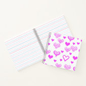 ピンクエレガントの装飾ハートパターン仕訳帳 ノートブック (内部)