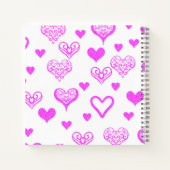 ピンクエレガントの装飾ヴィンテージハートパターン ノートブック (裏面)