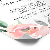 ピンクエレガントの赤面フローラの取り外し式標識 ポスター (角)