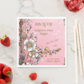 ピンクエレガントの輝き結婚の背景 スタンダードランチョンナプキン (インサイチュ)