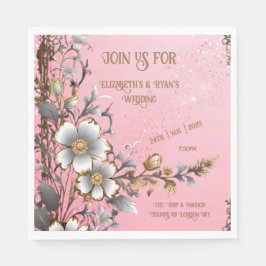 ピンクエレガントの輝き結婚の背景 スタンダードランチョンナプキン