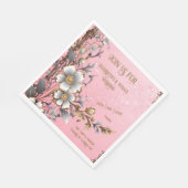 ピンクエレガントの輝き結婚の背景 スタンダードランチョンナプキン (角)