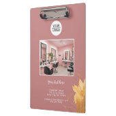 ピンクエレガントの追加ロゴカスタム文字写真事業 クリップボード (左)