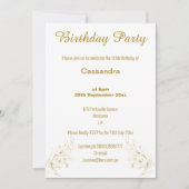 ピンクエレガントの金ゴールドと白 招待状 (正面)