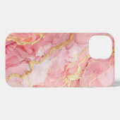 ピンクエレガントの金ゴールドのケース iPhoneケース (裏面横)