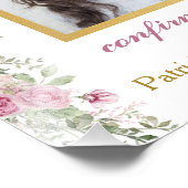 ピンクエレガントの金ゴールドバラの確認のウェルカムサイン フォトプリント (角)