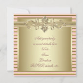 ピンクエレガントの金ゴールドパーティの招待状 招待状 (裏面)