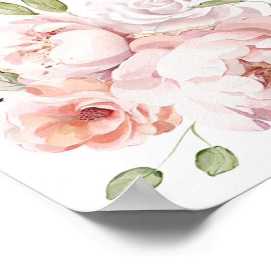 ピンクエレガントの金ゴールドフローラキンセアニラ座席表 ポスター (角)