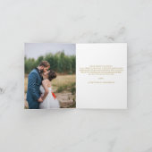 ピンクエレガントの金ゴールドフローラ新着写真結婚ズ 案内状 (内部)