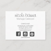 ピンクエレガントの金ゴールドフローラ水色 名刺 (裏面)