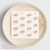 ピンクエレガントの金ゴールド弓パターン赤ちゃんシャワーガール スタンダードカクテルナプキン