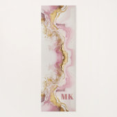 ピンクエレガントの金ゴールド抽象芸術モノグラム ヨガマット (裏面)