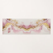 ピンクエレガントの金ゴールド抽象芸術モノグラム ヨガマット (正面(横))