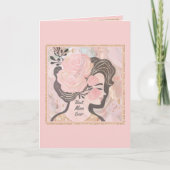 ピンクエレガントの金ゴールド母の日の形見 カード (正面)
