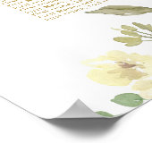 ピンクエレガントの金ゴールド結婚フローラの座席表 ポスター (角)