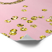 ピンクエレガントの金ゴールド赤ちゃんシャワー歓迎サイン ポスター (角)