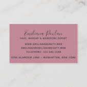 ピンクエレガントの金ゴールド黒のブラシストローク 名刺 (裏面)