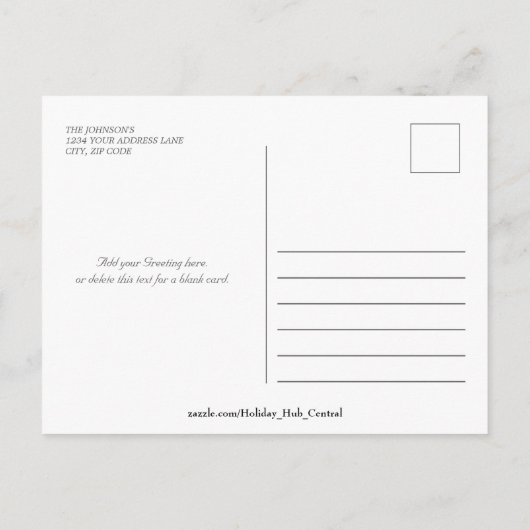 ピンクエレガントの雪片の休日の写真はがき シーズンポストカード (裏面)