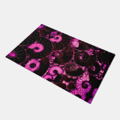 ピンクエレガントの黒ノーチラス化石シェルパターン ドアマット (アングル)