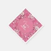 ピンクエレガントのChinoiserie 1st誕生日パーティー スタンダードカクテルナプキン (角)