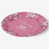 ピンクエレガントのChinoiserie 1st誕生日パーティー ペーパープレート (アングル)