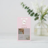 ピンクエレガントのInstagram 4フォトグリッド名刺 名刺 (スタンド正面)