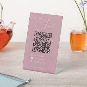 ピンクエレガントのQRコードフェミニンはソーシャルメディアをスキャン 台座サイン (インサイチュ)