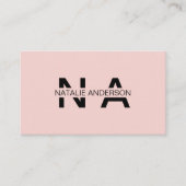 ピンクエレガントのQRコードモノグラムロゴボーガーリーホ 名刺 (正面)