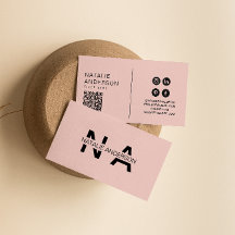 ピンクエレガントのQRコードモノグラムロゴボーガーリーホ