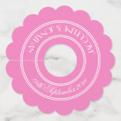 ピンクエレガントはワパーソナライズされたイングラスラベルの名前 ワイングラスタグ (正面)