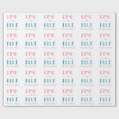 ピンクエレガントまたはブルーの性別リビールラッピング紙 ラッピングペーパー (フラット)