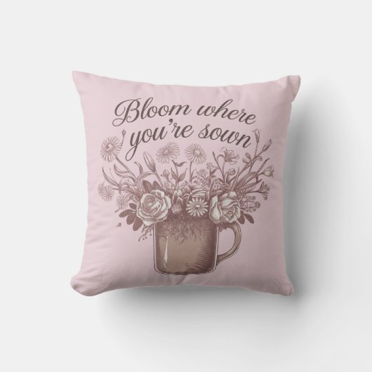 ピンクエレガントやる気を起こさせるフローラ クッション (正面)
