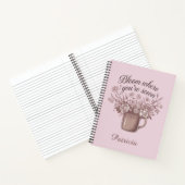 ピンクエレガントやる気を起こさせるフローラ ノートブック (内部)