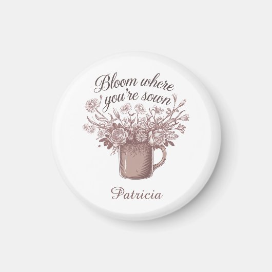 ピンクエレガントやる気を起こさせるフローラ マグネット (正面)