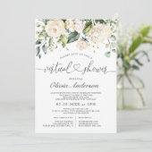 ピンクエレガントアジサイバラバーチャルブライダルシャワー 招待状 (スタンド正面)