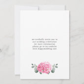 ピンクエレガントアジサイフローラ結婚ズ セーブザデート (裏面)