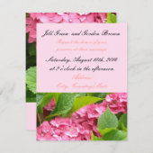 ピンクエレガントアジサイ結婚式招待状 招待状 (正面/裏面)