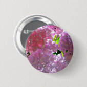 ピンクエレガントアジサイ、ピンクの花ピンクの花 缶バッジ (正面&裏面)