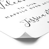 ピンクエレガントアジサイ・ユーカリの結婚歓迎 ポスター (角)