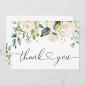 ピンクエレガントアジサイ・ユーカリバラ サンキューカード (正面/裏面)