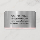 ピンクエレガントアルコールインクデザイン金ゴールドグリッター 名刺 (裏面)