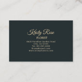 ピンクエレガントイエローフラワーグリーン金ゴールド 名刺 (裏面)