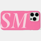 ピンクエレガントイニシャルモノグラはっきりしたム Case-Mate iPhoneケース (裏面 (横))