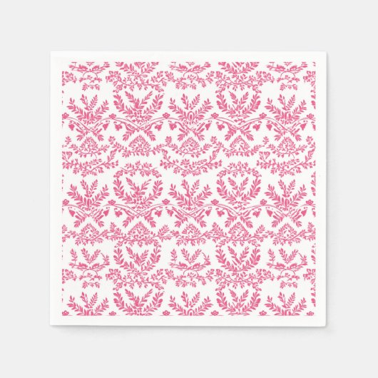 ピンクエレガントインディアン花柄 スタンダードカクテルナプキン (正面)