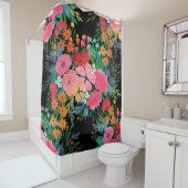 ピンクエレガントウウォータカラーフローラブーケデザイン シャワーカーテン (インサイチュ)