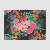 ピンクエレガントウウォータカラーフローラブーケデザイン 薄葉紙 (正面)